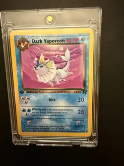 DARK VAPOREON 45/82 1st edition Team Rocket Pokemon Card LP/NM–near mint - Image 1