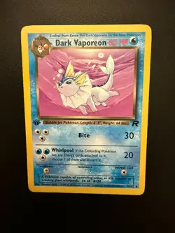 DARK VAPOREON 45/82 1st edition Team Rocket Pokemon Card LP/NM–near mint - Image 2