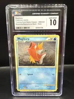 Pokemon Magikarp Trading Card Game Classic Holo Card 006/034 English CGC GEM 10 - Image 2