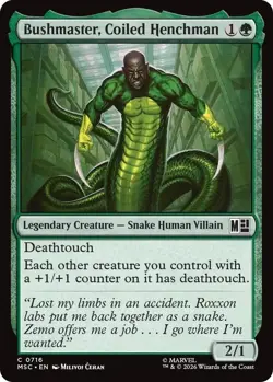 Magic the Gathering Bushmaster, Coiled Henchman Commander: Marvel Super 716 Foil - Image 1