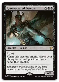 Rune-Scarred Demon #184 (NM) Foundations FDN Magic MTG - Image 1