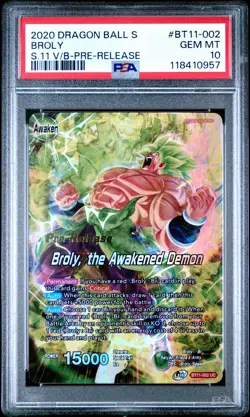 2020 DRAGON BALL SUPER CARD GAME SER 11 VERMILION BLOODLINE BROLY PSA 10 - Image 1