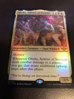 x1 Obeka, Splitter of Seconds OTJ MTG 222 FOIL RARE M/NM 1x - Image 1