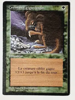 Giant Growth French FBB/Foreign Black Bordered Mtg Magic played - Image 1