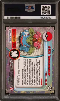 Pokemon Card - PSA 8 NM - Venusaur #3 Topps Chrome 2000 Vintage Holo Foil - Image 2