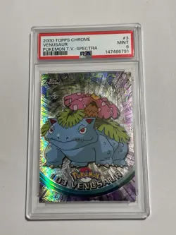 2000 TOPPS CHROME VENUSAUR POKEMON T.V.-SPECTRA #3 PSA 9 - Image 1