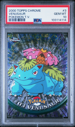 2000 Topps Chrome Pokemon Tv Venusaur #3 PSA 10 - Image 1