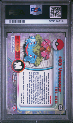 2000 Topps Chrome Pokemon Tv Venusaur #3 PSA 10 - Image 2