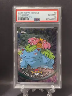 Pokemon Venusaur 2000 Topps Chrome Pokemon T.V. #3 PSA 10 🔥 - Image 1