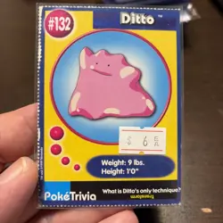 LP Ditto #132 Burger King Poke Trivia Card 1999 AUTHENTIC Pokemon Card - Image 1