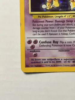Alakazam Holo 1/102 Pokemon Base LP 1999 WOTC Vintage Rare Card SEE DESCRIPTION - Image 5