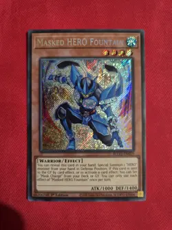Yugioh Masked HERO Fountain BLGG-EN029 Secret Rare 1st Ed NM *READ DESCRIPTION* - Image 1
