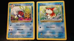 Seaking 46/64 and Goldeen 53/64 - WoTC Pokemon Card Lot - Jungle Set - Played - Image 1