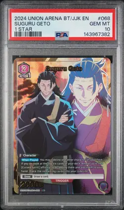 2024 ENGLISH Union Arena JJK 068 Suguru Geto 1 Star PSA 10 - Image 1