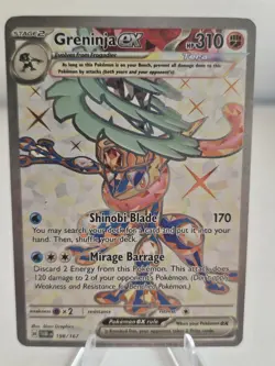 Pokemon TCG Greninja EX Holo Card Twilight Masquerade Ultra Rare 198/167 - Image 1