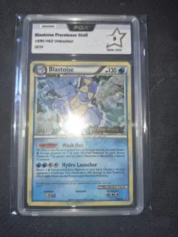 Carte Pokemon Blastoise STAFF 13/95 UNLEASHED -Prerelease HGSS - PCA 9 - Image 1