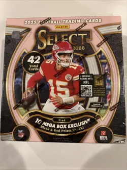 2025 Panini Select Football Mega Box (Black & Red Prizm Shock Parallels) - Image 1