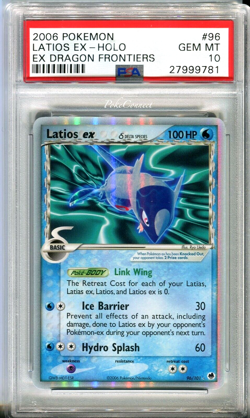 PSA 10 GEM MINT Pokemon Latios ex Dragon Frontiers 96/101 Holo Card - Image 1