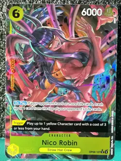 One Piece TCG Nico Robin Parallel OP09-107 English NM - Image 1