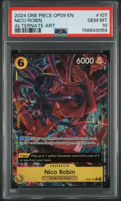 One Piece English Nico Robin OP09-107 Alt Art Rare PSA 10 Gem Mint - Image 1