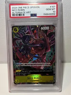 One Piece English Nico Robin OP09-107 Alt Art Rare PSA 10 Gem Mint - Image 3
