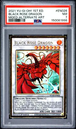2021 YU-GI-OH! MAXIMUM GOLD: EL DORADO #EN026 BLACK ROSE DRAGON PSA 7 - Image 1