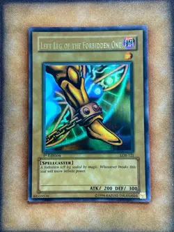 Yugioh Left Leg of the Forbidden One LOB-121 Ultra Rare 1st Ed WAVY PRINT NM - Image 1