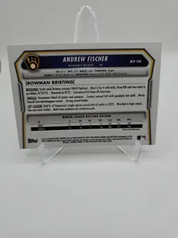 2026 Bowman 1st Chrome Laser Andrew Fischer BCP-149 Milwaukee Brewers - Image 2