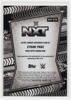 2026 Topps Chrome WWE Ethan Page NXT Auto NXT-ETH - Image 2