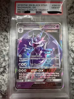 2018 PSA 10 Pokemon SM Dragon Majesty Naganadel GX SM125 Black Star Promo PSA 10 - Image 1