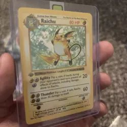 1999 1ST EDITION Pokemon Base Set Shadowless Raichu 14/102 Holo Foil Rare - Image 2