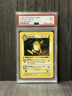 Raichu PSA 7 Base Set 1st Edition Shadowless #14 Pokemon 1999 Holo Rare - Image 1