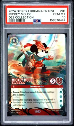 DISNEY LORCANA EN D23-D23 EXPO PROMO MICKEY MOUSE - BRAVE LITTLE TAILOR PSA 10 - Image 1