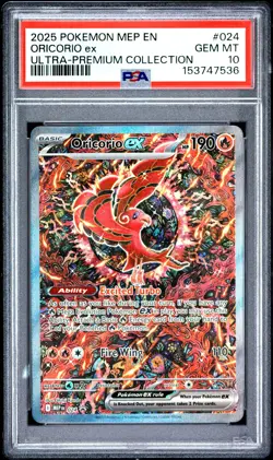 2025 POKEMON MEP EN-ME BLACK STAR PROMO #024 ORICORIO EX PSA 10 - Image 1