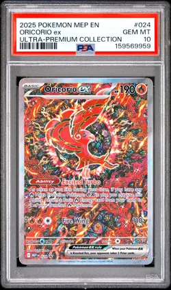 2025 POKEMON MEP EN-ME BLACK STAR PROMO #024 ORICORIO EX PSA 10 - Image 1