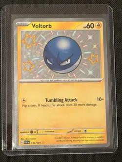 Voltorb 133/091 Baby Shiny Paldean Fates Holo Pokemon Card Mint - Image 1