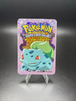 Bulbasaur #001 2000 Pokemon Vending Prism Holo Sticker Card NM - Image 1