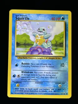Squirtle - 63/102 - Pokemon Base Set Unlimited Card WOTC LP - Image 1
