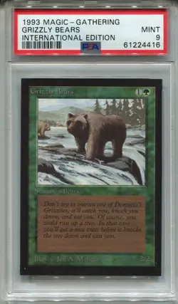 MTG Magic The Gathering International Edition Card Grizzly Bears PSA 9 - Image 1
