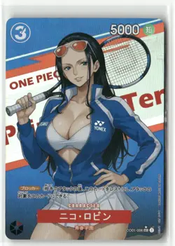 NICO ROBIN SPORTS ONE PIECE Holographic Custom Art Anime Collectible Card - Image 2