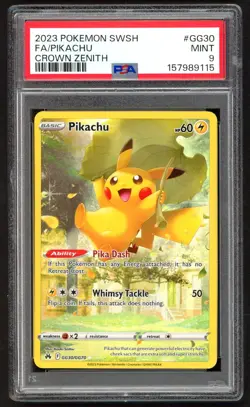 Pokemon Card - PSA 9 Pikachu GG30/GG70 - Crown Zenith - MINT - PSA9 - Image 1