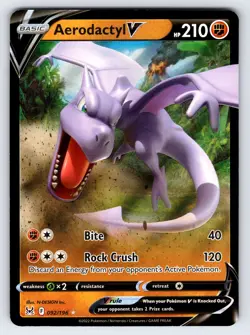 Aerodactyl V 092/196 Lost Origin Pokemon Card TCG Ultra Rare Full Art Holo - Nm - Image 1