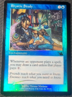 Magic The Gathering Rhystic Study NM Prophecy Foil Pack Fresh (mild roller line) - Image 1