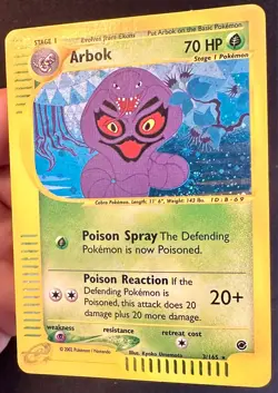 Arbok SWIRL!! 3/165 2002 Expedition Base Set Pokemon Card Vintage Holo Rare - Hp - Image 2