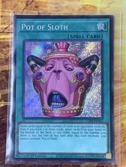 Yu-Gi-Oh! TCG x1 Pot of Sloth 1rst Edition Secret Rare - Image 1