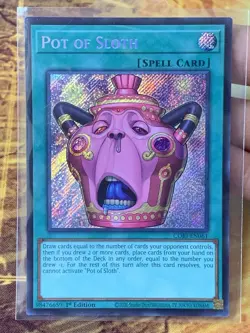 Yu-Gi-Oh! TCG x1 Pot of Sloth 1rst Edition Secret Rare - Image 3