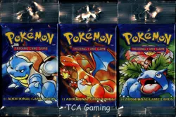 3x BASE SET Booster Packs (Artset) SEALED HANGER/LONG CRIMP WOTC Pokemon Cards - Image 1