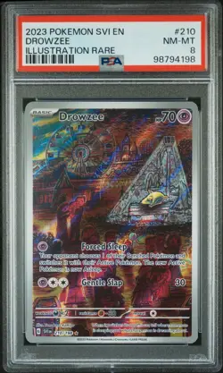 PSA 8 Drowzee 210/198 Pokemon ILLUSTRATION RARE Full Art Card SVI EN 2016 - Image 1