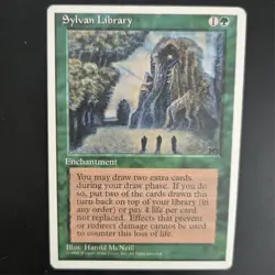 MTG Sylvan Library 4th Edition 4ED Rare Green Enchantment Draw Cards Magic - Image 1