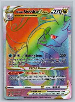Hisuian Goodra VSTAR 202/196 Rainbow Rare Lost Origin Pokemon Card Near Mint - Image 1